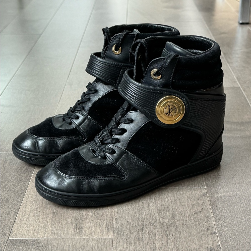 Louis Vuitton black high top sneakers